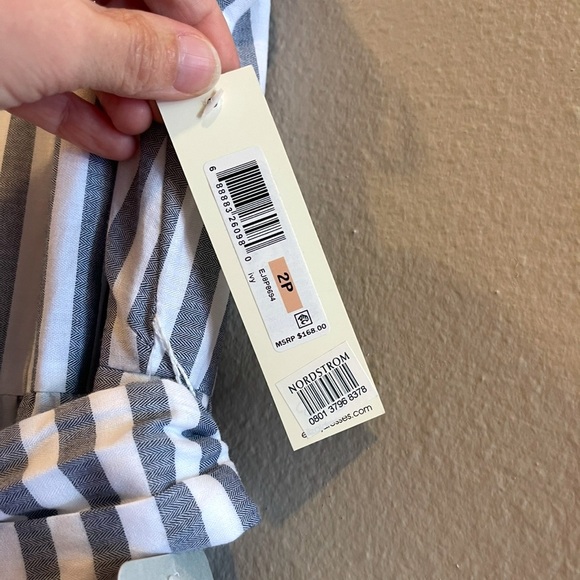 Eliza J Striped Summer Tiered Ruffle Tassel Trim Maxi Dress Preppy Sleeveless 2P - Picture 6 of 16